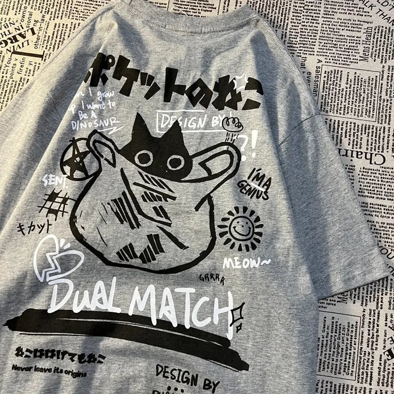 Cat Graphic Vintage Tee