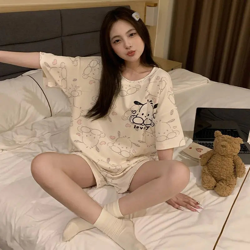 Hello Kitty Pajama Set – Short Sleeve Top & Shorts