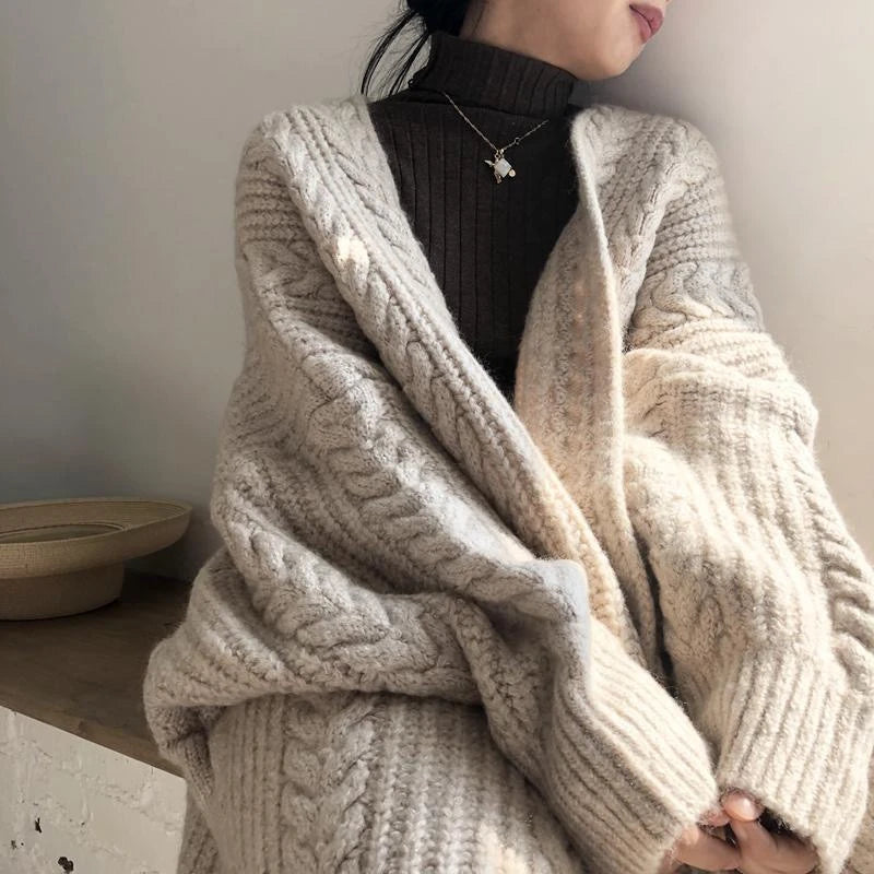 Casual Long Sweater Cardigan – Soft Comfortable Loose Knit