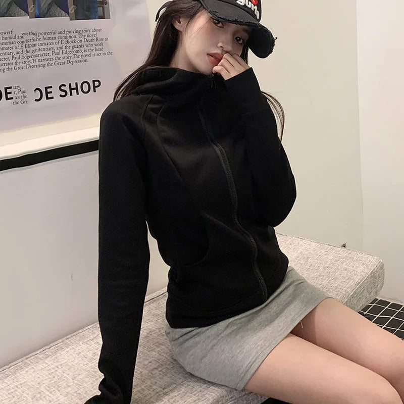 Gray Zip Hoodie Cardigan – Slim Fit & Sporty Look