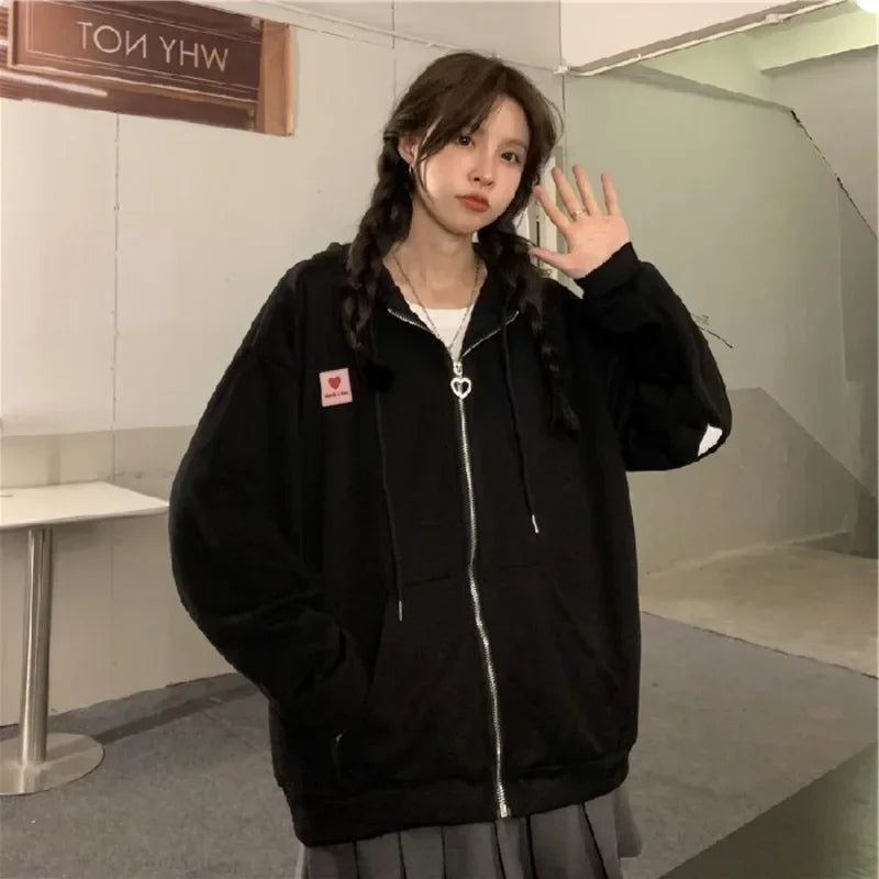 Zip-Up Spring Hoodie – V-Neck Thin Cardigan