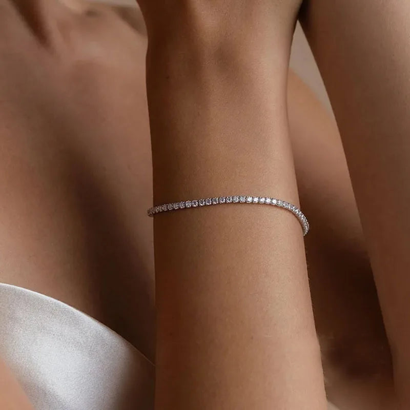 925 Sterling Silver Zircon Austrian Crystal Bracelet