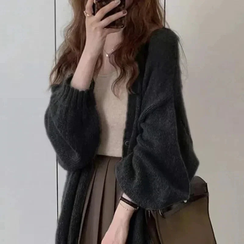 Loose Long Knit Cardigan – Casual Autumn Sweater