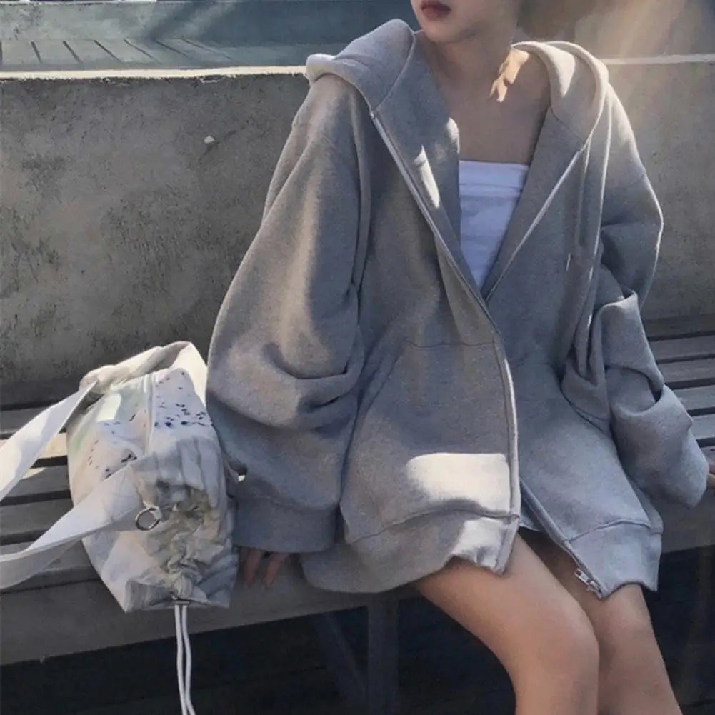 Oversized Hoodie Sweatshirt – Solid & Comfy