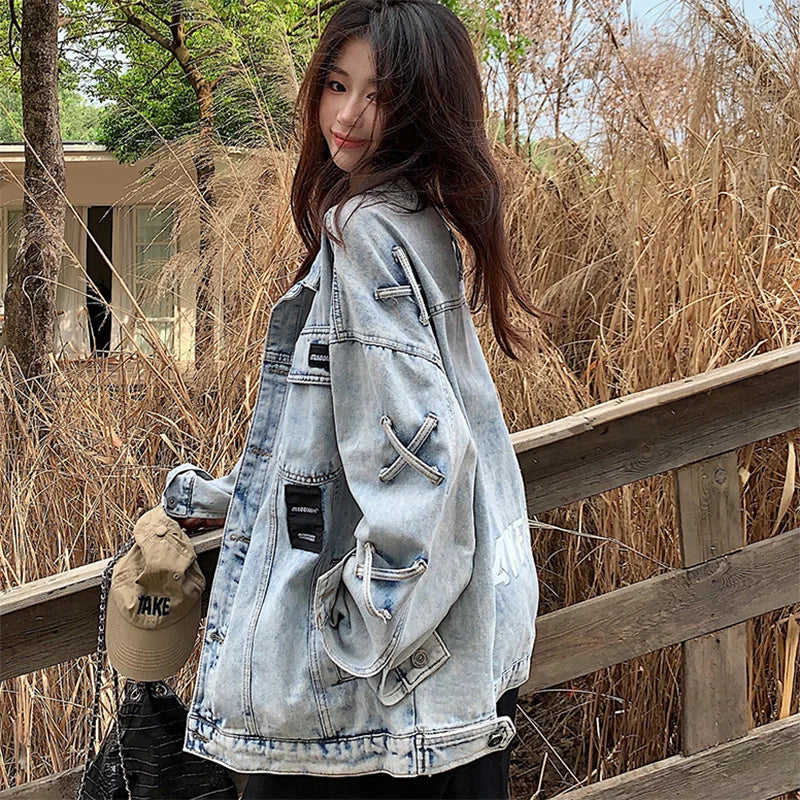 Loose Denim Jacket – Oversized Spring Couple Style
