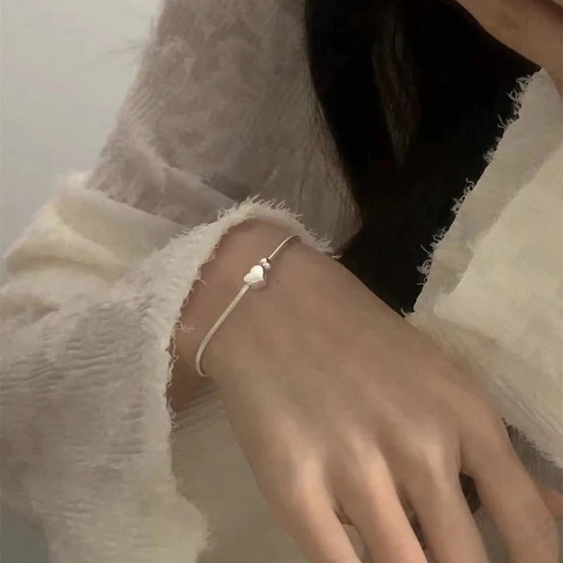 925 Sterling Silver Love Charm Heart Bracelet