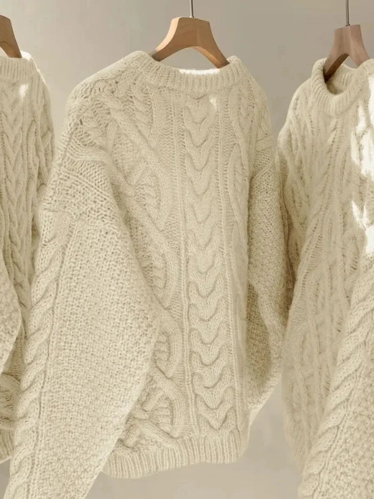 Off-White Fried Dough Twist Sweater – Thickened Wool Knit Top