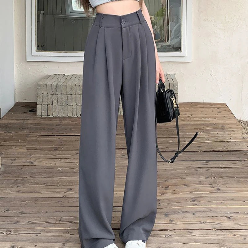 Elegant Wide Leg Pants – High Waist Office Slacks