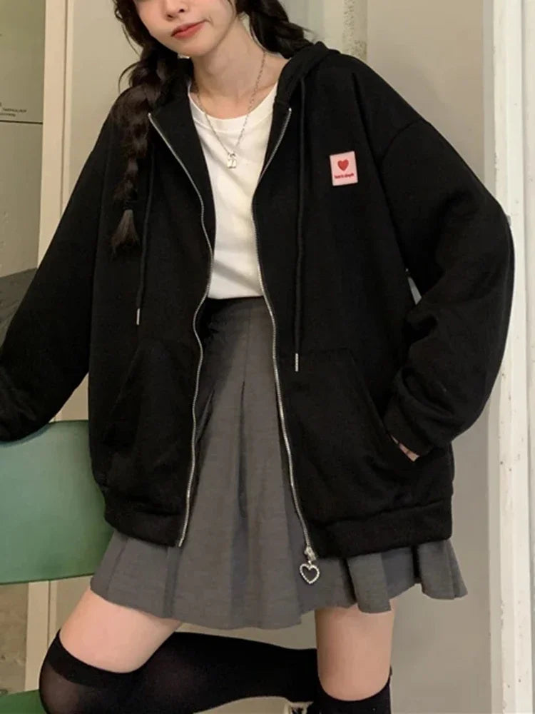 Embroidered Hoodie – Zip-Up Streetwear Top