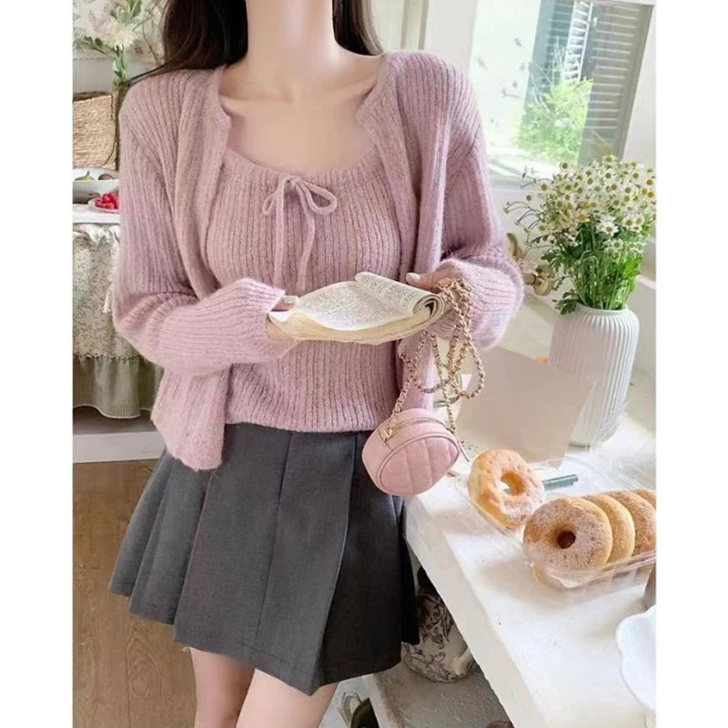 Pink Knit Halter Vest