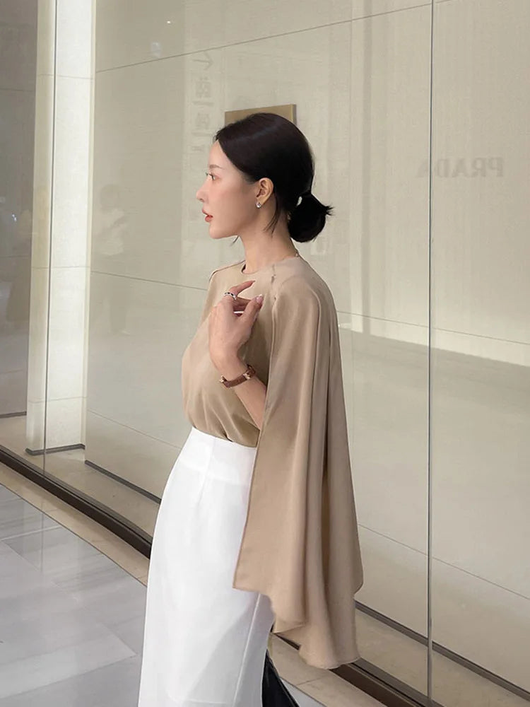 Chiffon Batwing Sleeve Blouse – Loose & Breezy