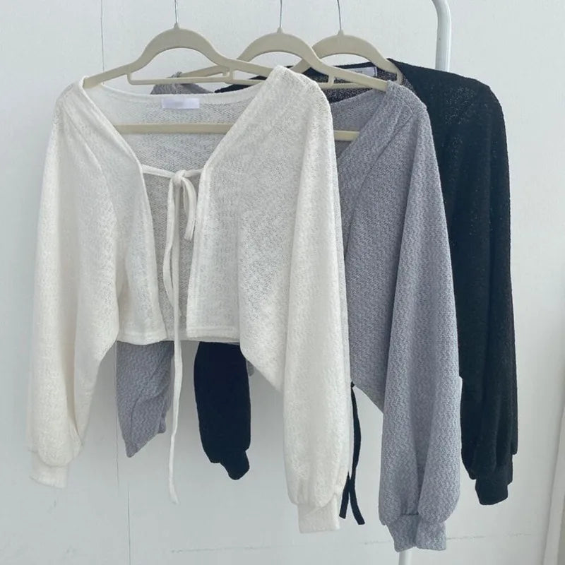 Thin Short Knit Cardigan – Vintage Summer Sun Protection