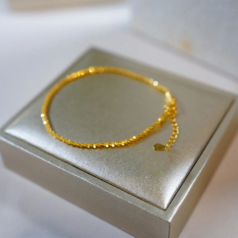 925 Sterling Silver Sparkling Gold Bracelet