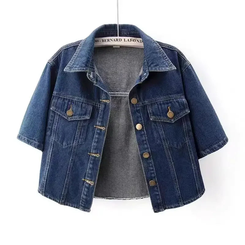 Mini Knit Jacket – Short Sleeve Cropped Outer