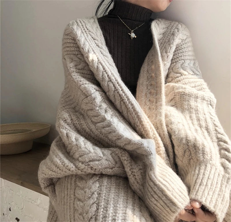 Casual Long Sweater Cardigan – Soft Comfortable Loose Knit