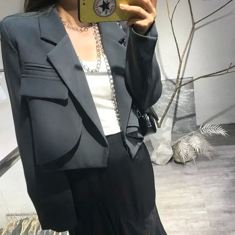 Cropped Black Blazer