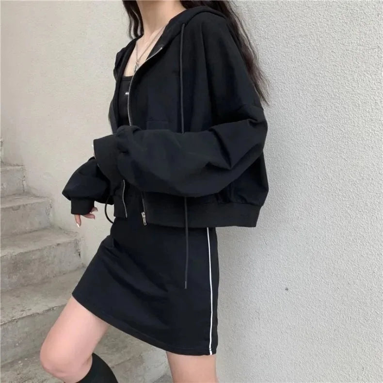 Zip Cardigan Hoodie – Solid Knit Sweatshirt