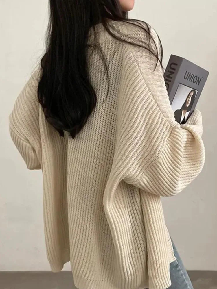 Oversized Knit Cardigan – Lazy Wind Vintage Look