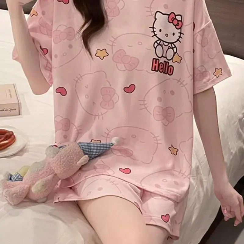 Hello Kitty Pajama Set – Short Sleeve Top & Shorts