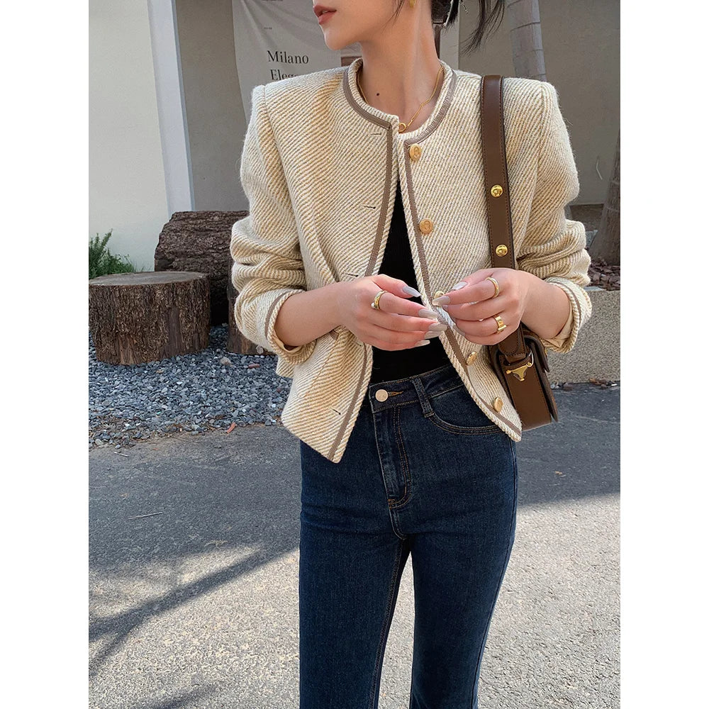 O-Neck Long Jacket – Minimal Autumn Style