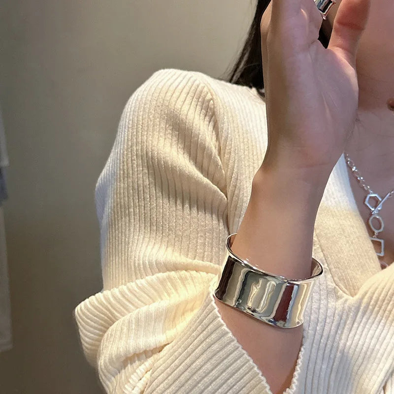 925 Sterling Silver Wide Face Heavy Chain Bracelet