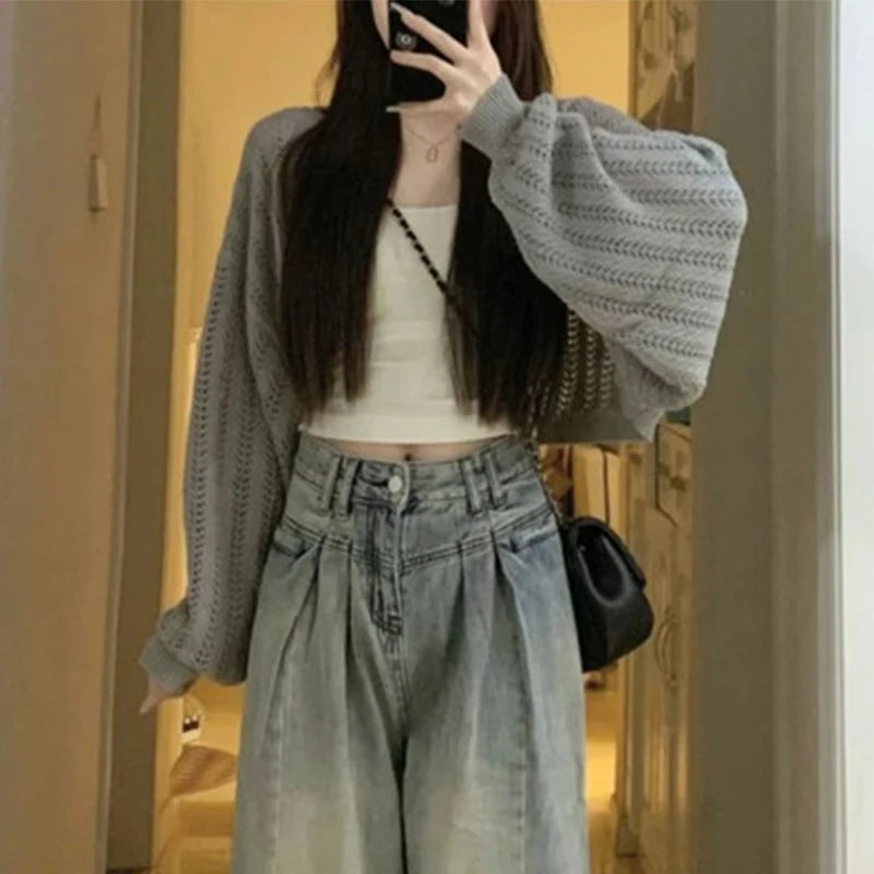 Long Sleeve Knit Shrug – Lightweight Shawl Top