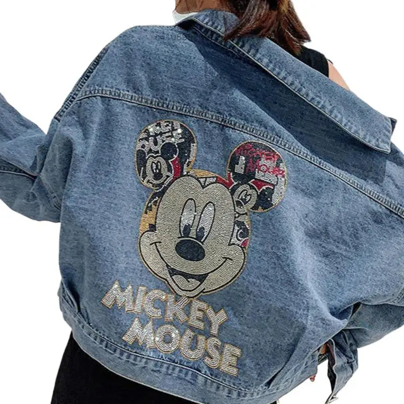 Cartoon Denim Jacket – Loose Fit Couples Style