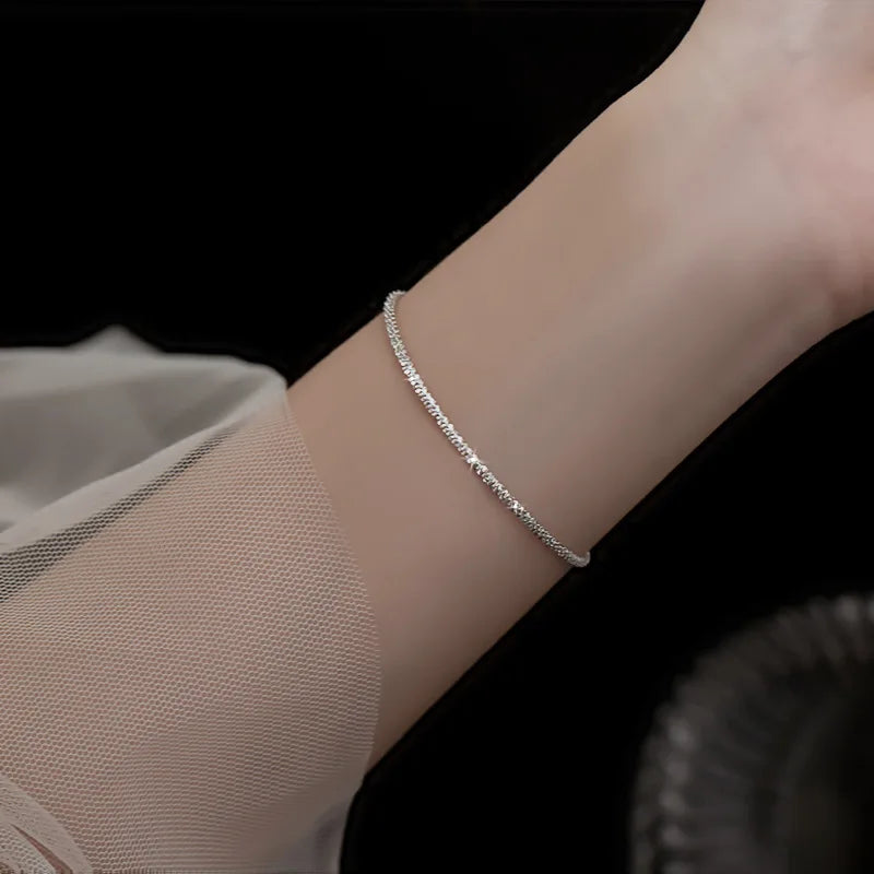 925 Sterling Silver Double Layered Bracelet Set