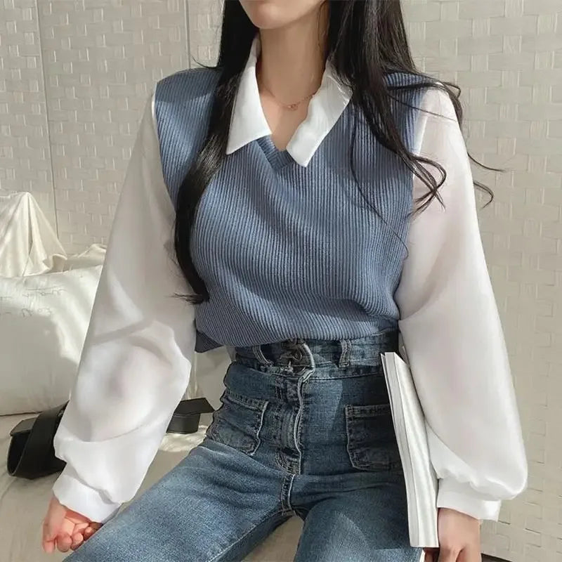 Polo Collar Blouse
