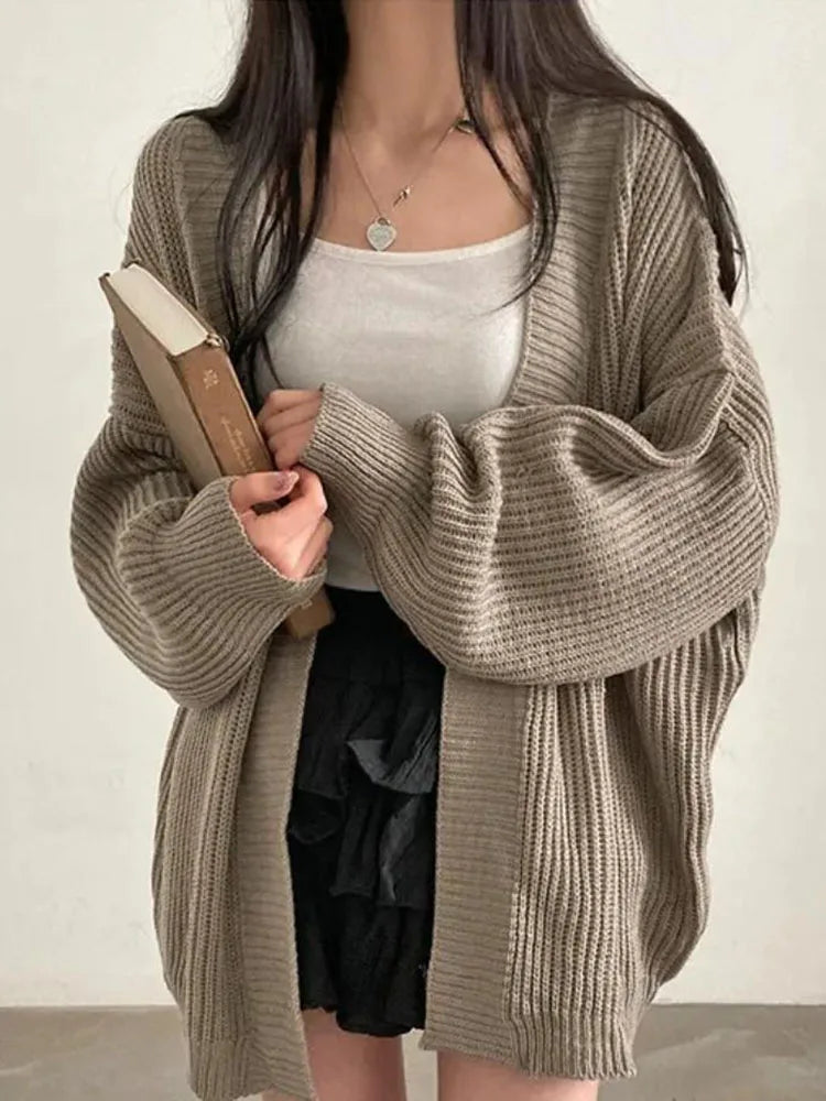 Oversized Knit Cardigan – Lazy Wind Vintage Look