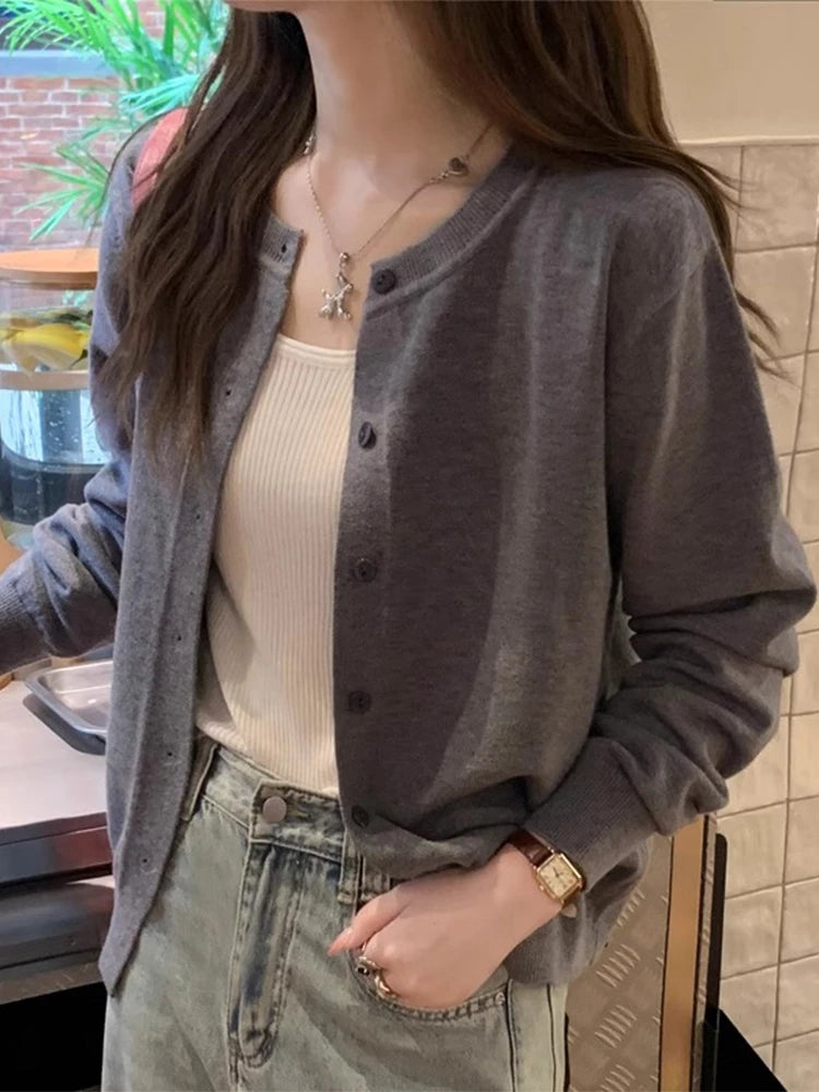 Slim Fit Knit Cardigan – Long Sleeve Soft Casual