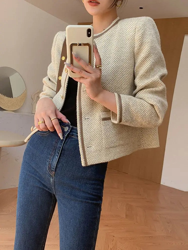 O-Neck Long Jacket – Minimal Autumn Style