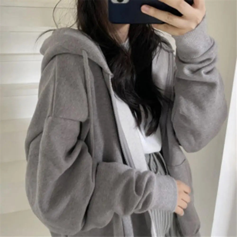 Oversized Hoodie Sweatshirt – Solid & Comfy