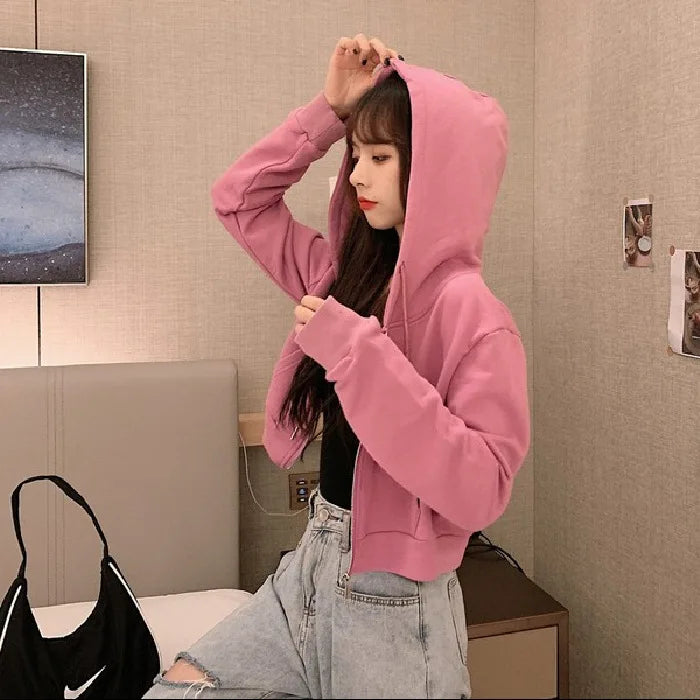Zip Cardigan Hoodie – Solid Knit Sweatshirt