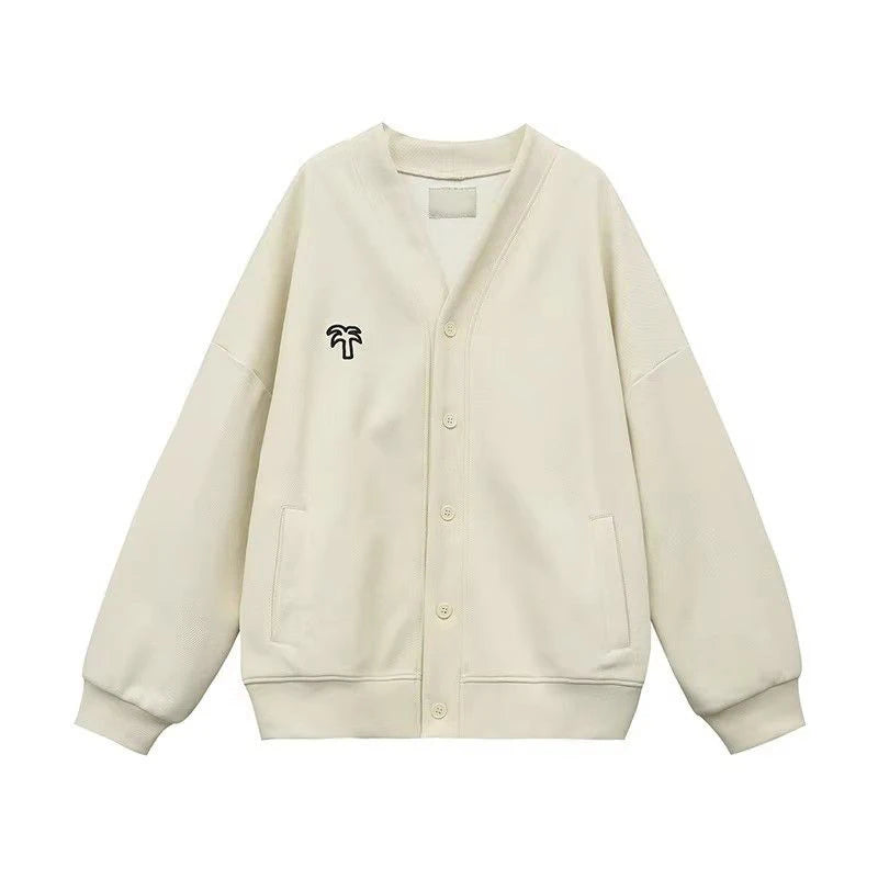 Cotton Single-Breasted Jacket – Casual Loose Fit