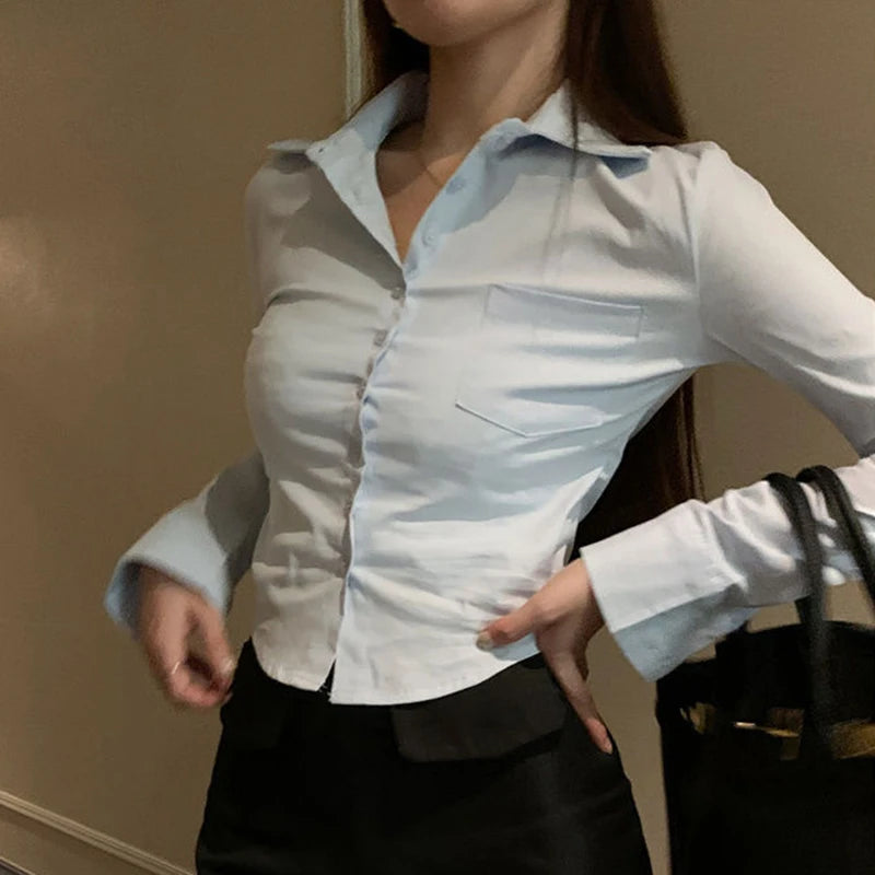Lace Patchwork Blouse – Cropped Ruffled Top