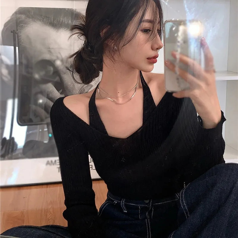 Long Sleeve Off-Shoulder Pullover – Soft Knit