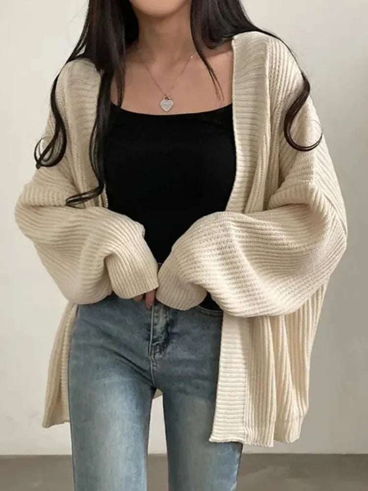 Oversized Knit Cardigan – Lazy Wind Vintage Look