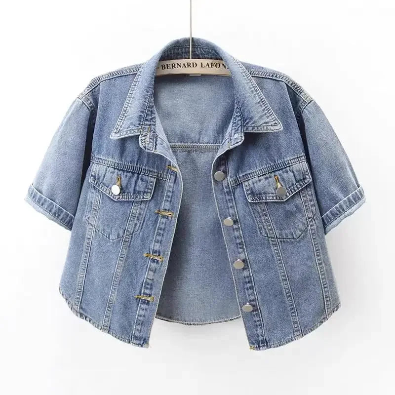 Mini Knit Jacket – Short Sleeve Cropped Outer