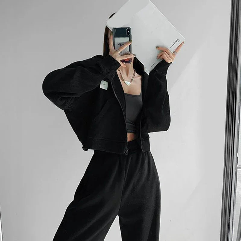 Cropped Hoodie – Zip Sweatshirt Jacket