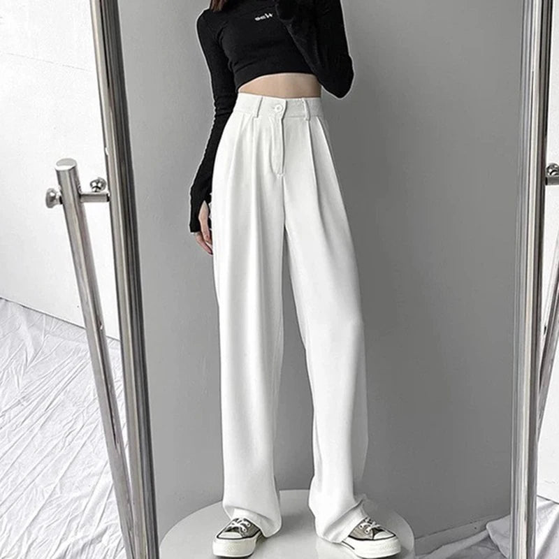Elegant Wide Leg Pants – High Waist Office Slacks