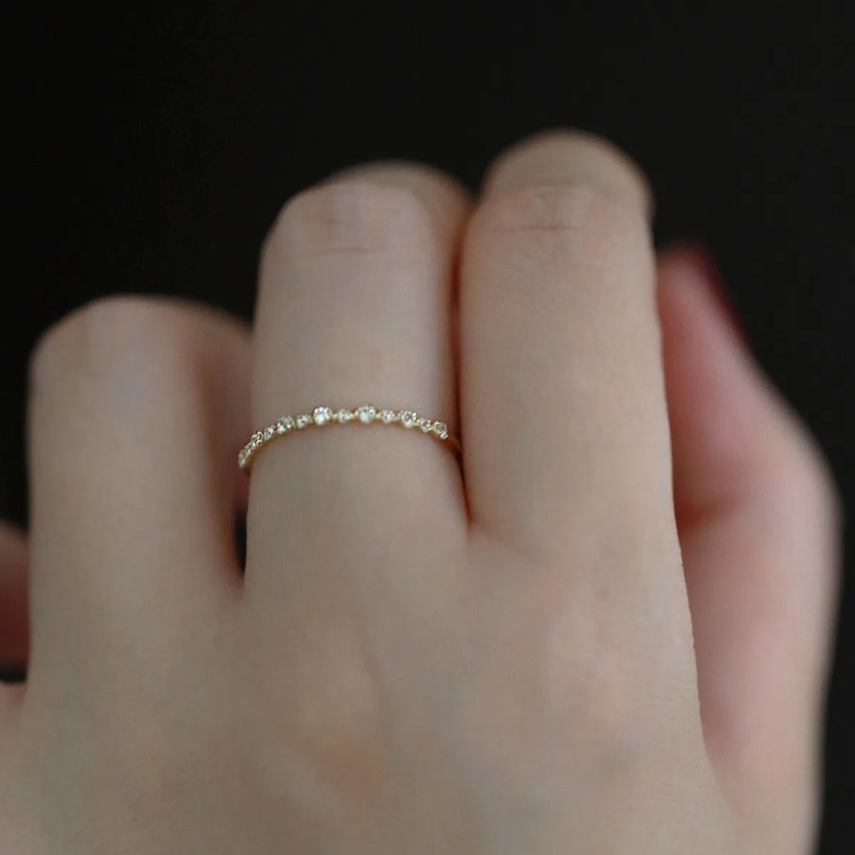 14K Gold Plated Zircon Geometric Ring
