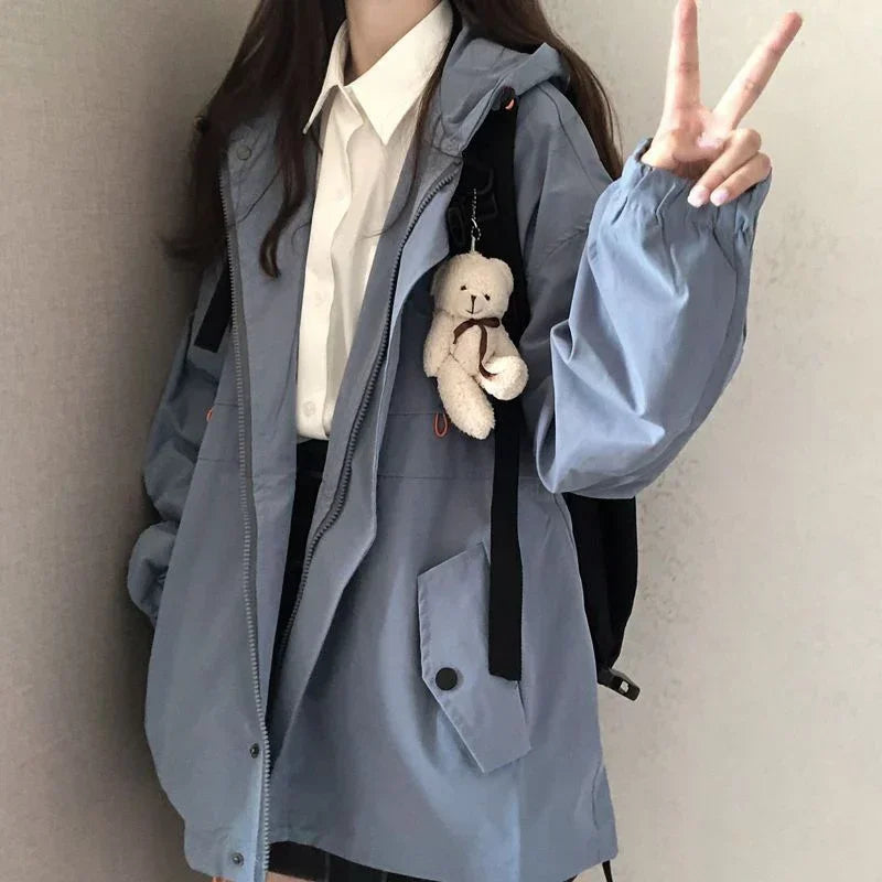 Oversize Loose Jacket – Preppy Casual Look