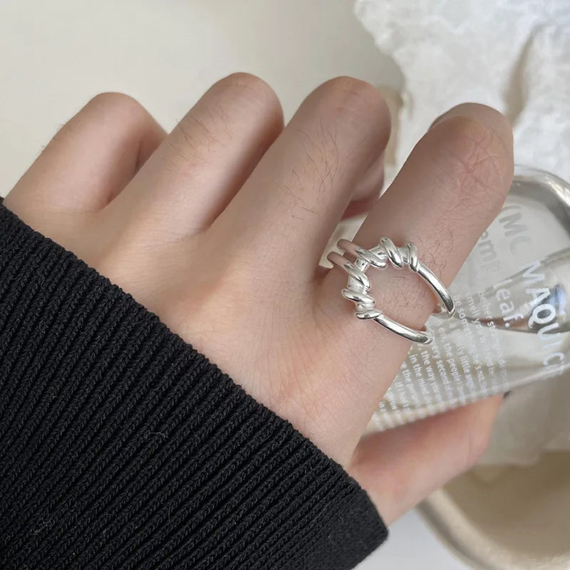 925 Silver Cross Hollow Finger Ring – Creative