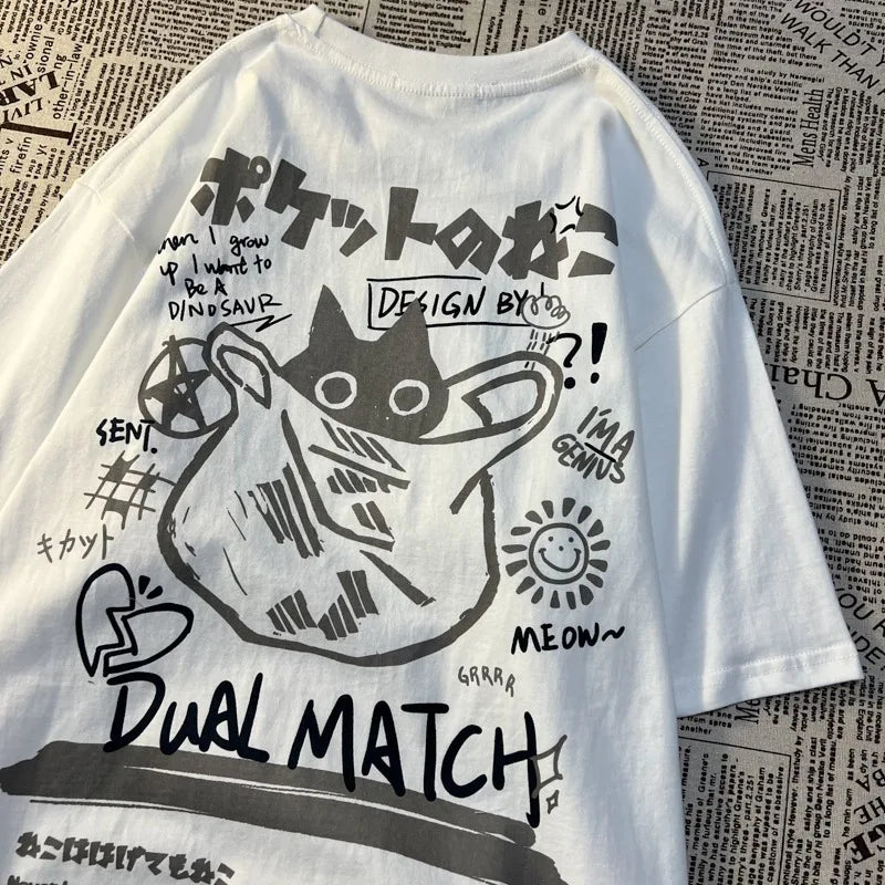 Cat Graphic Vintage Tee
