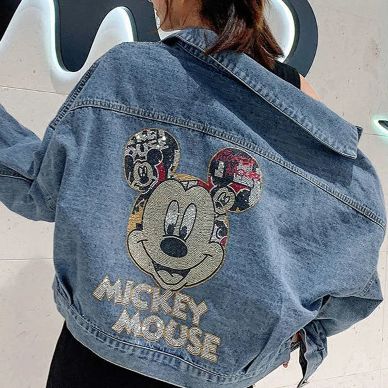 Cartoon Denim Jacket – Loose Fit Couples Style