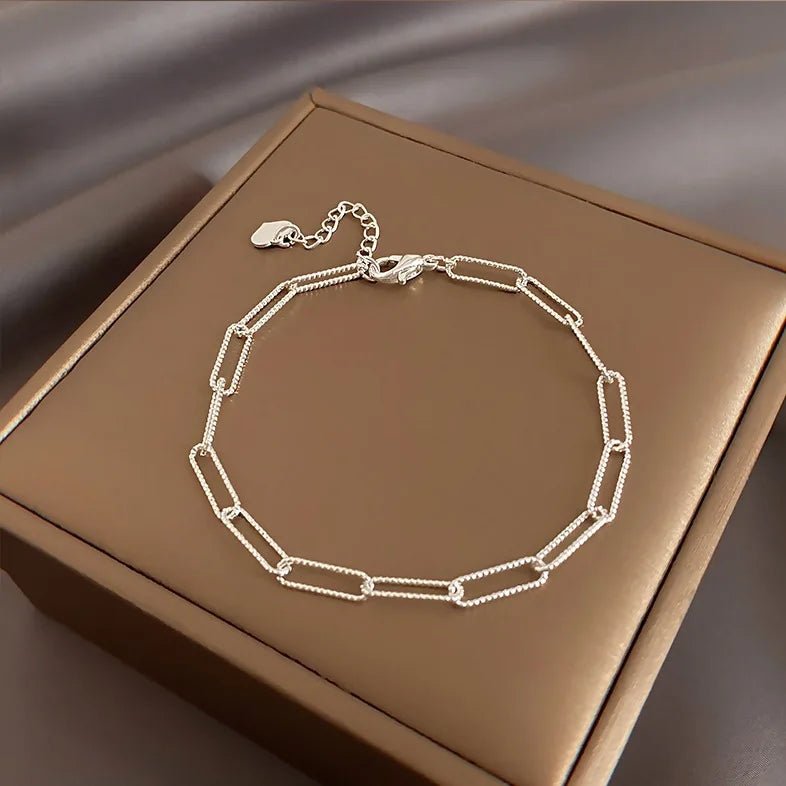 925 Silver Crystal Flower Bracelet