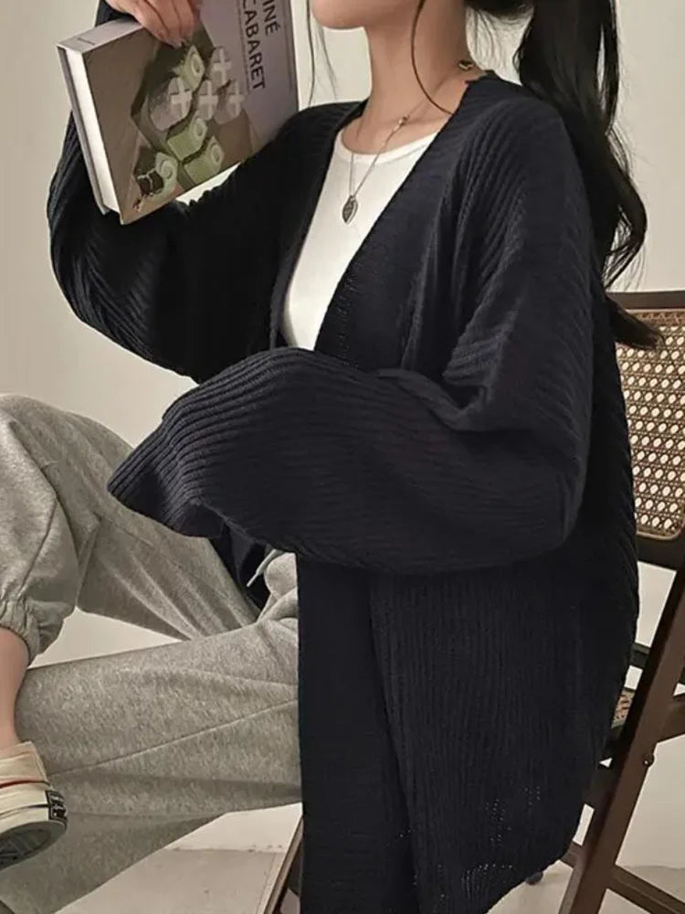 Oversized Knit Cardigan – Lazy Wind Vintage Look