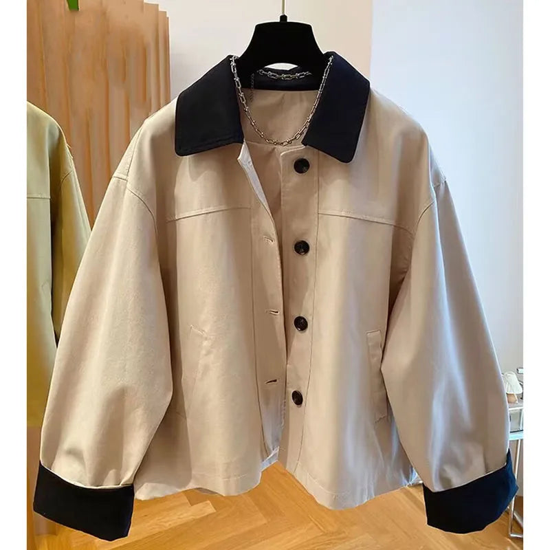 Flip Collar Windbreaker – Lightweight Loose Fit