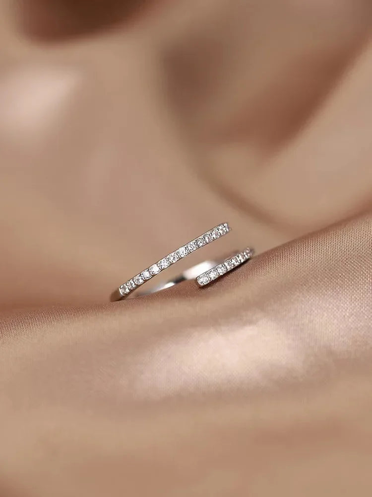 925 Silver Adjustable Zircon Ring